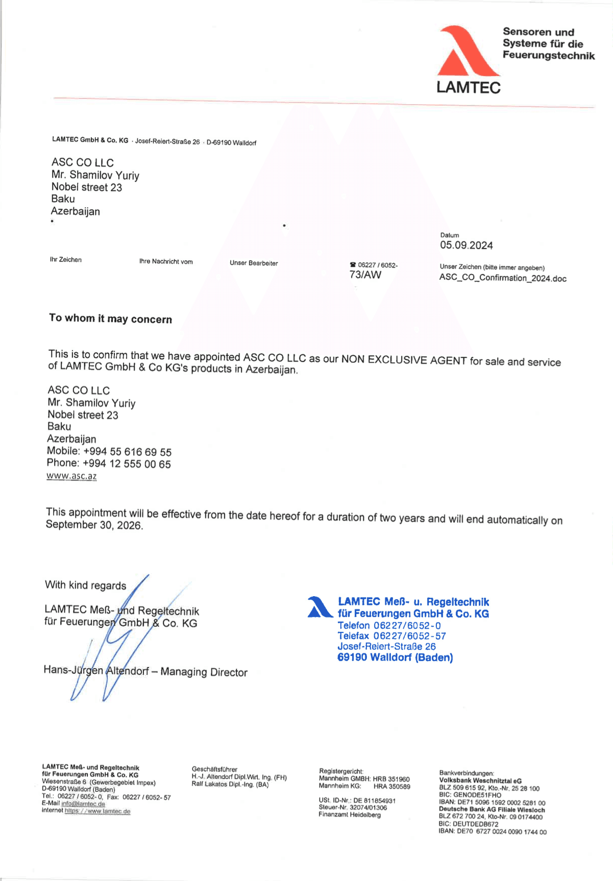 Lamtec Certificate (V)